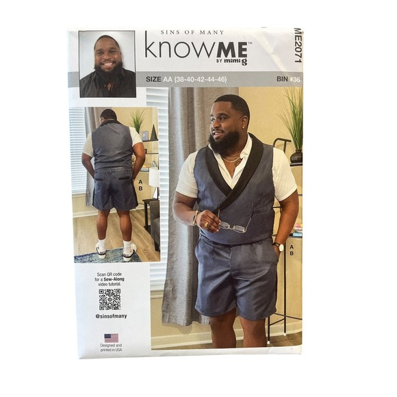 KNOWME Other - KNOWME ME2071 Men's Vest & Shorts Pattern Size AA (38-46) Modern